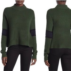 John + Jenn Varsity Stripe Mock Neck Pullover Small